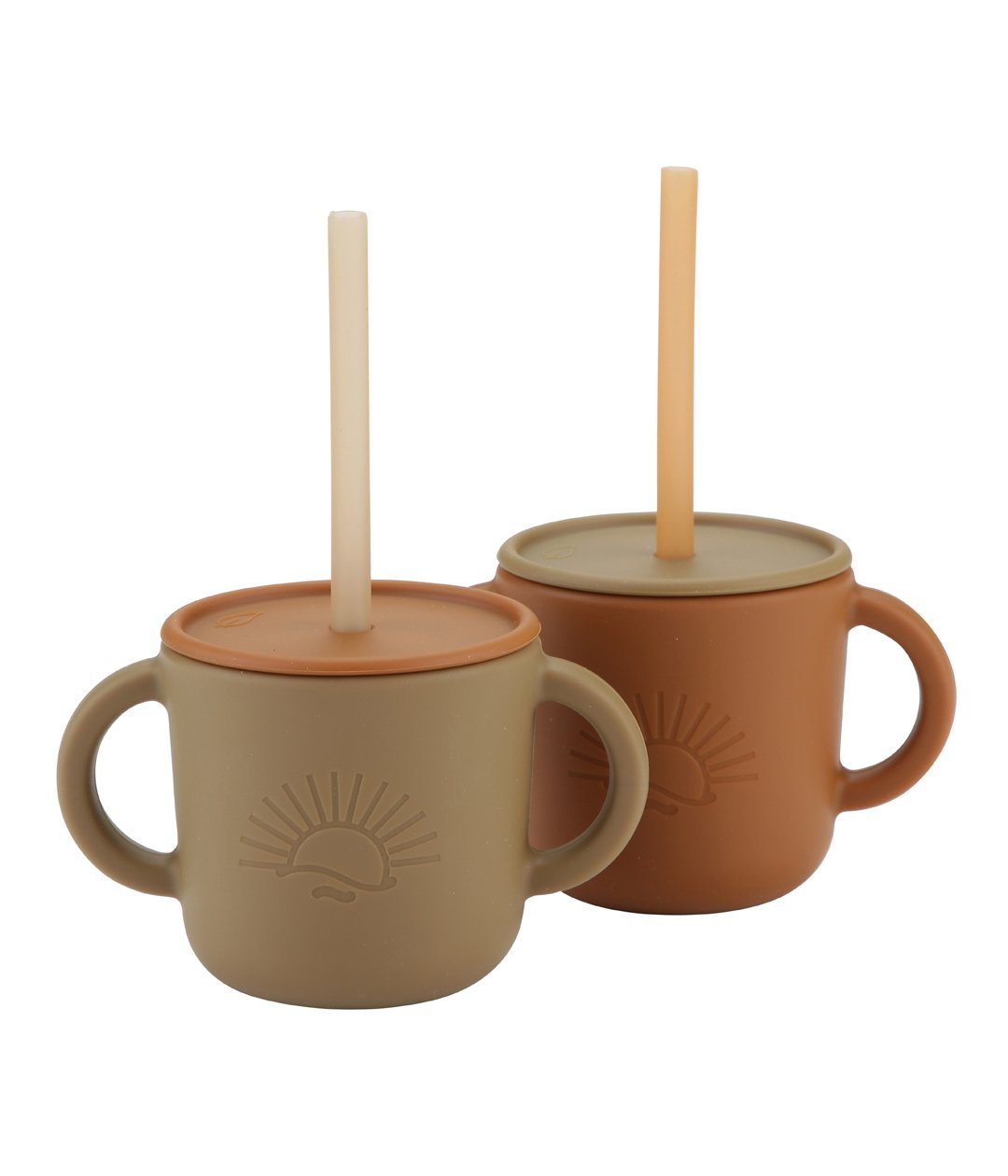 2-pack Silicone cups w/ lid Iron / Earth Lille Vilde dinnerware LIlle Vilde 