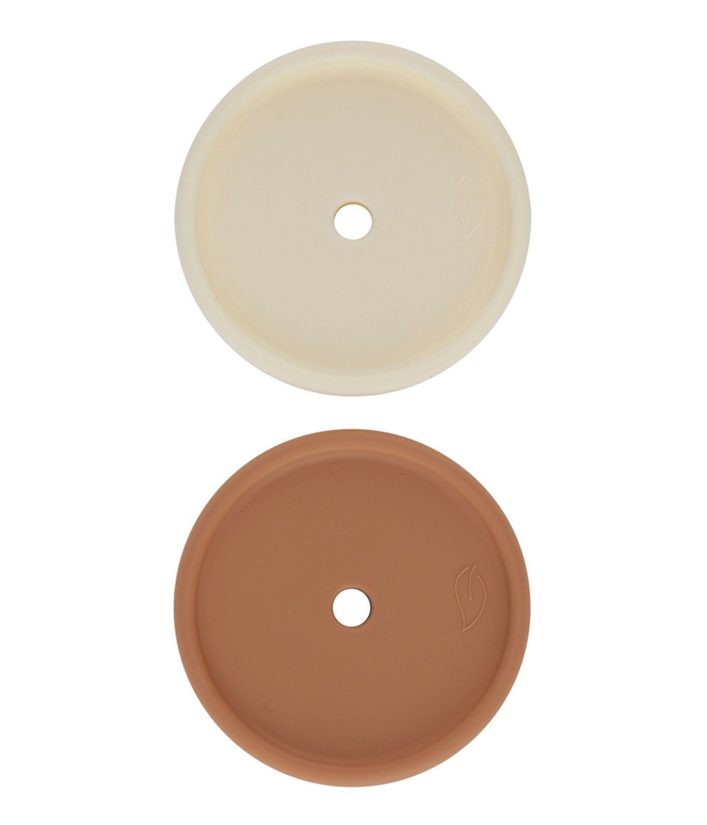 2-pack Silicone cups w/ lid Terra / Cream Lille Vilde dinnerware LIlle Vilde 