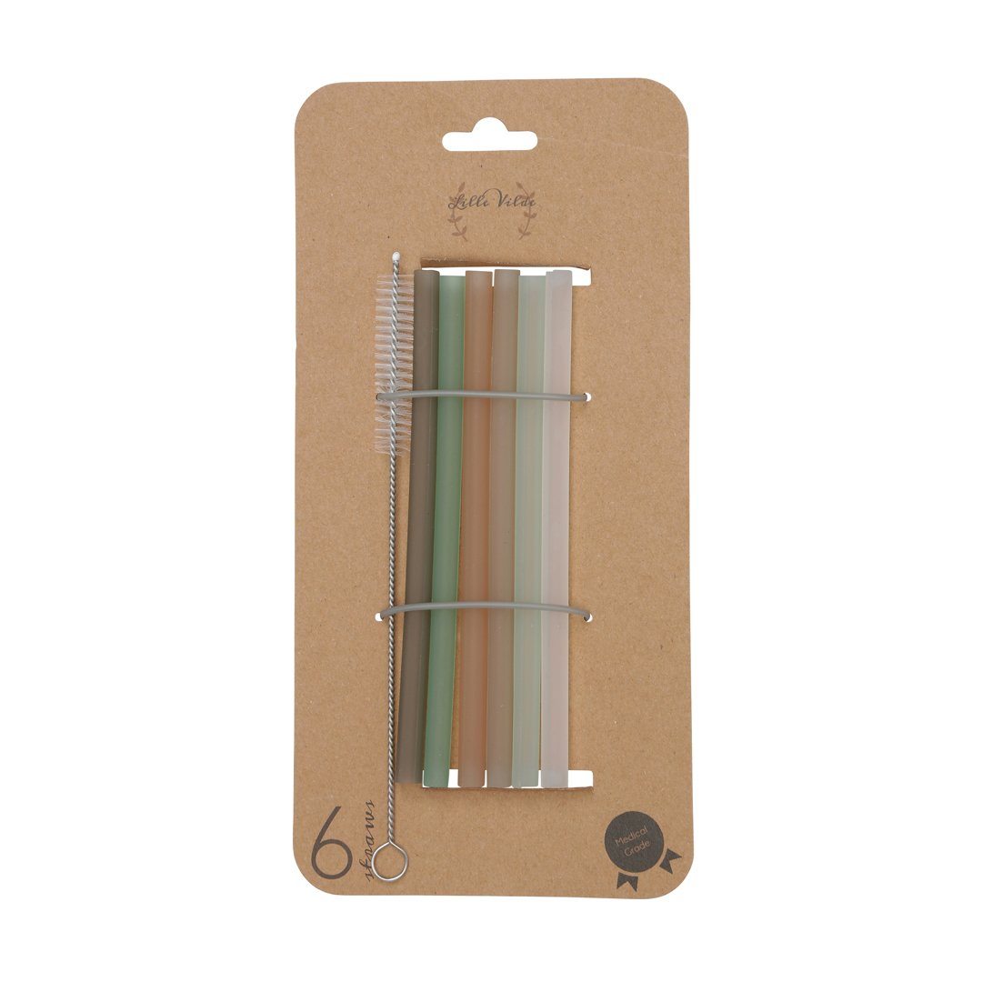 Silicone straws botanical Lille Vilde dinnerware LIlle Vilde