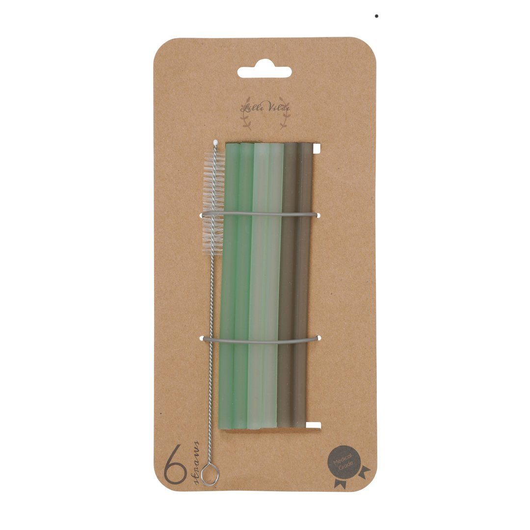 Silicone straws forest Lille Vilde dinnerware LIlle Vilde 
