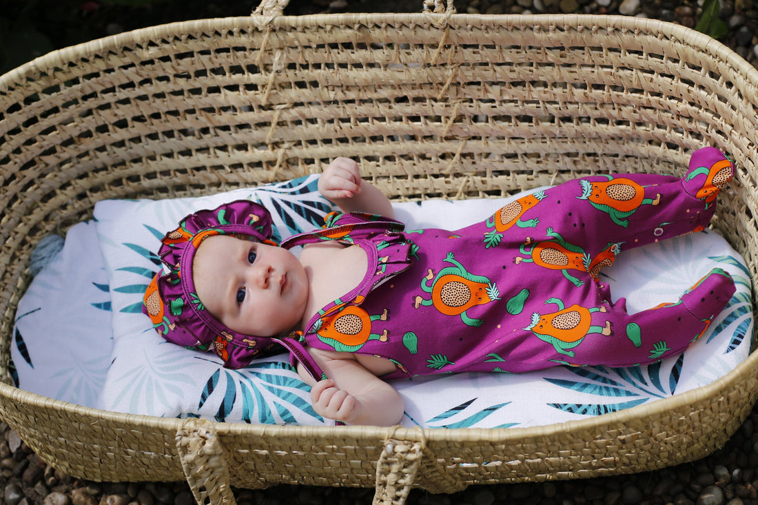 Baby sleepsuit papaya power Raspberry Republic Playsuit Raspberry Republic 