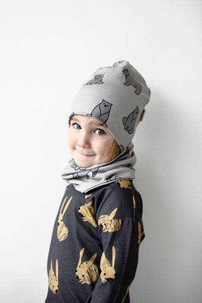 Gorro bear on light grey Hats Malinami 