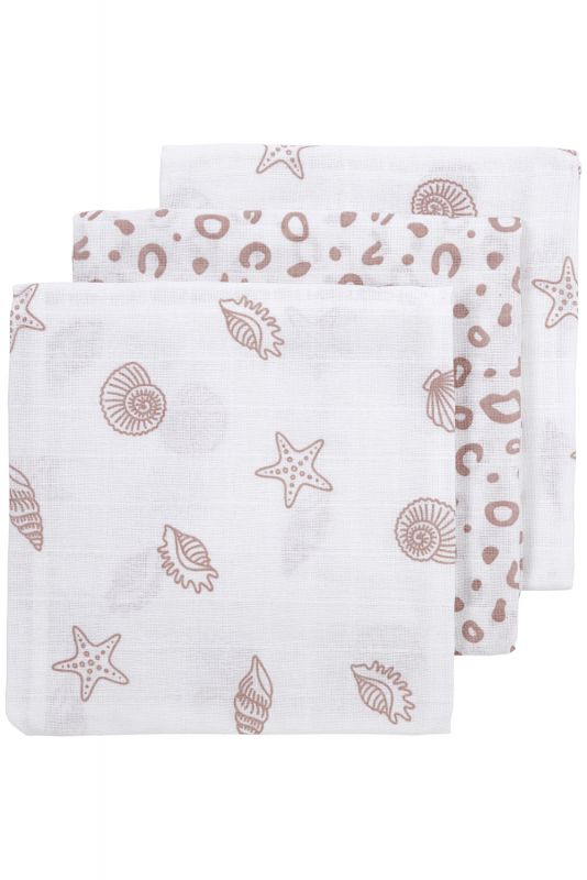 3 musselinas shell pink 70 x 70 cm Muslin Meyco 