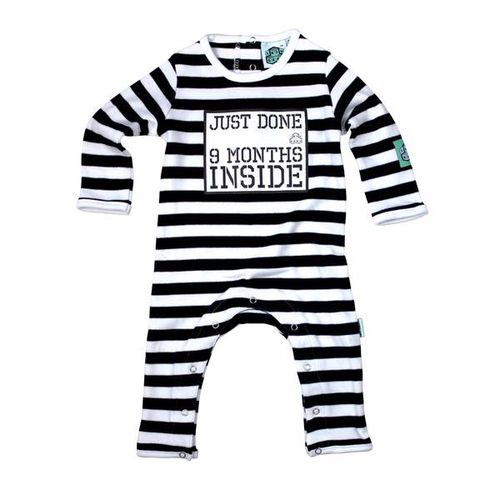 Baby grow Just Done 9 Months Inside Playsuit Lazy Baby 