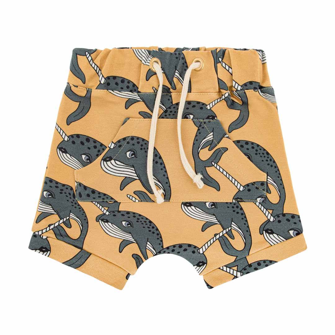 Narwhal yellow shorts Dear Sophie Bottoms Dear Sophie