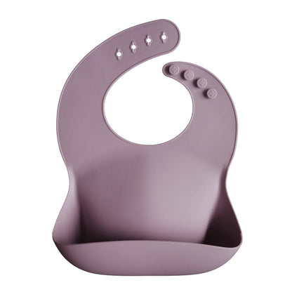 Silicone baby bib pale mauve mushie bib mushie 