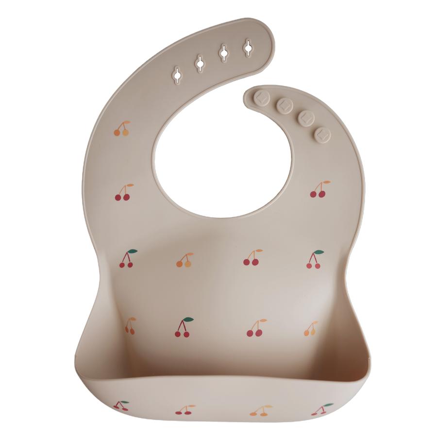 Silicone baby bib cherries mushie bib mushie 