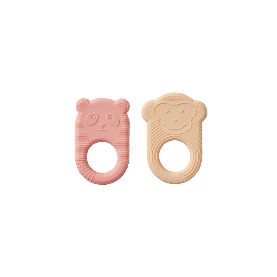2 mordedores coral/vanilla Teether OYOY