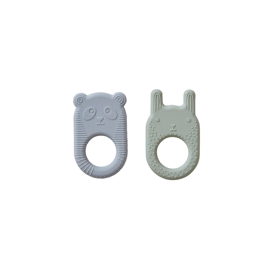 2 mordedores mint/dusty blue Teether OYOY 