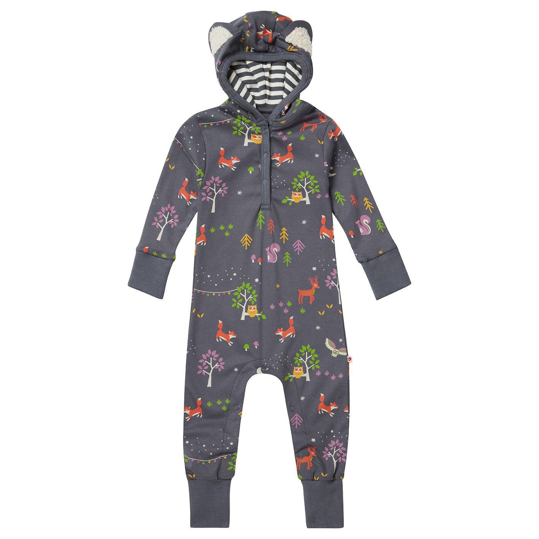 Hooded playsuit winter woodland Piccalilly Playsuit Piccalilly 