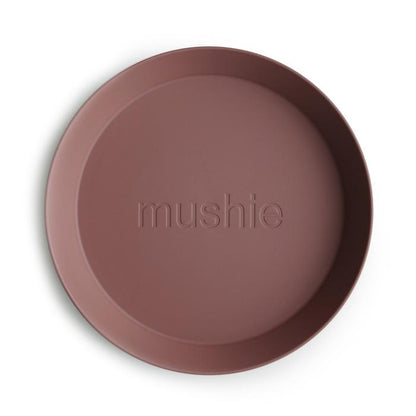 2-pack round dinnerware plates woodchuck mushie meal mushie 