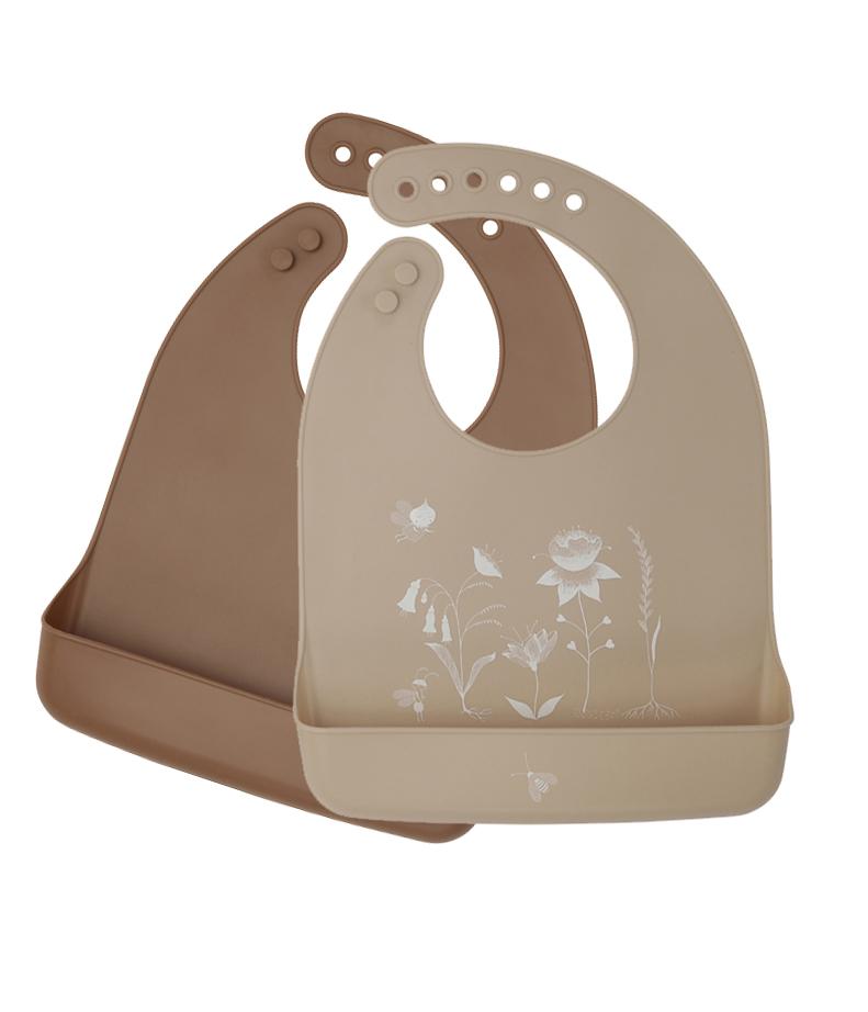 2-pack silicone baby bib garden Lille Vilde bib LIlle Vilde 