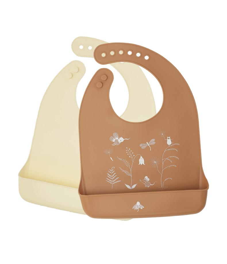 2-pack silicone baby bib meadow Lille Vilde bib LIlle Vilde