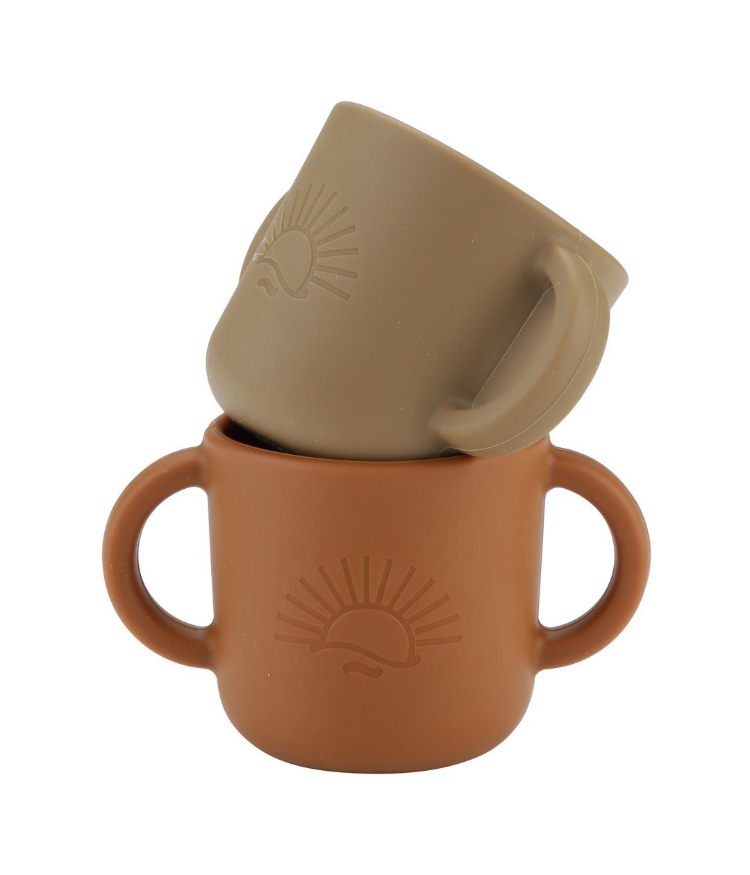 2-pack Silicone cups w/ lid Iron / Earth Lille Vilde dinnerware LIlle Vilde 