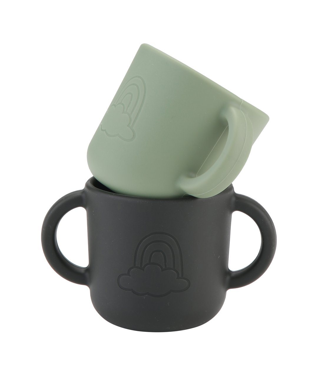 2-pack Silicone cups w/ lid Sage / Forest Lille Vilde dinnerware LIlle Vilde 