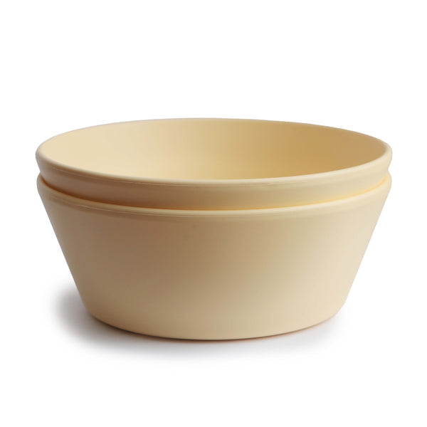 2-pack round dinnerware bowl daffodil mushie meal mushie 