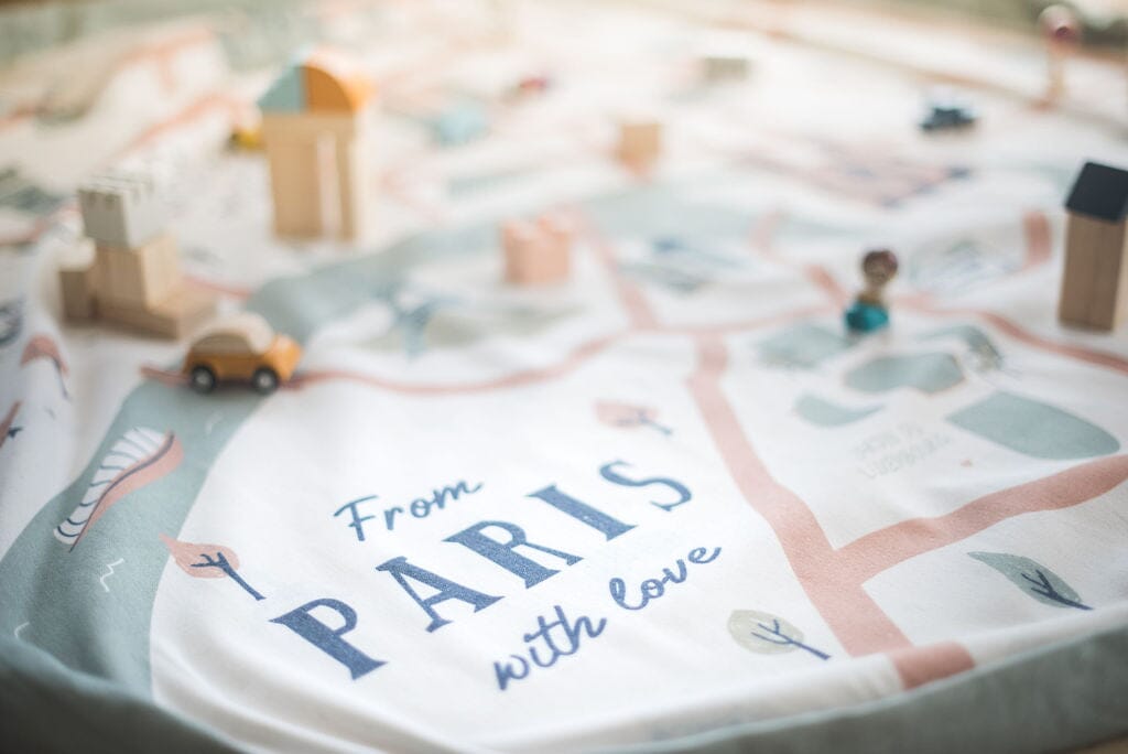 2 em 1 saco de arrumação | tapete de brincar mapa de Paris Play&amp;Go 