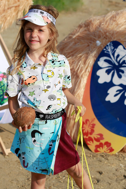 Polo shirt piggy paradise Raspberry Republic