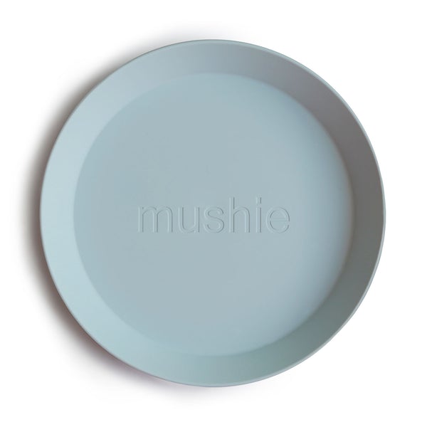 2-pack round dinnerware plates powder blue mushie meal mushie 