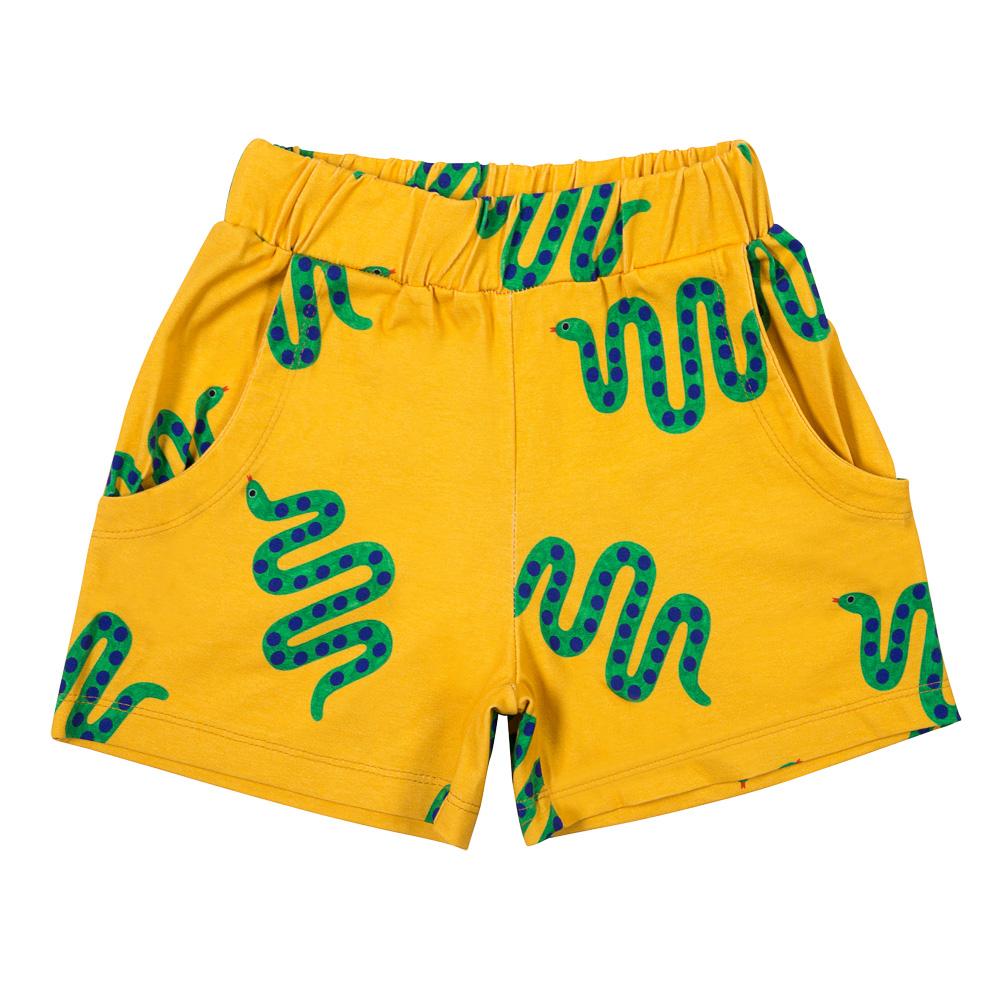 Snakes on yellow shorts don&