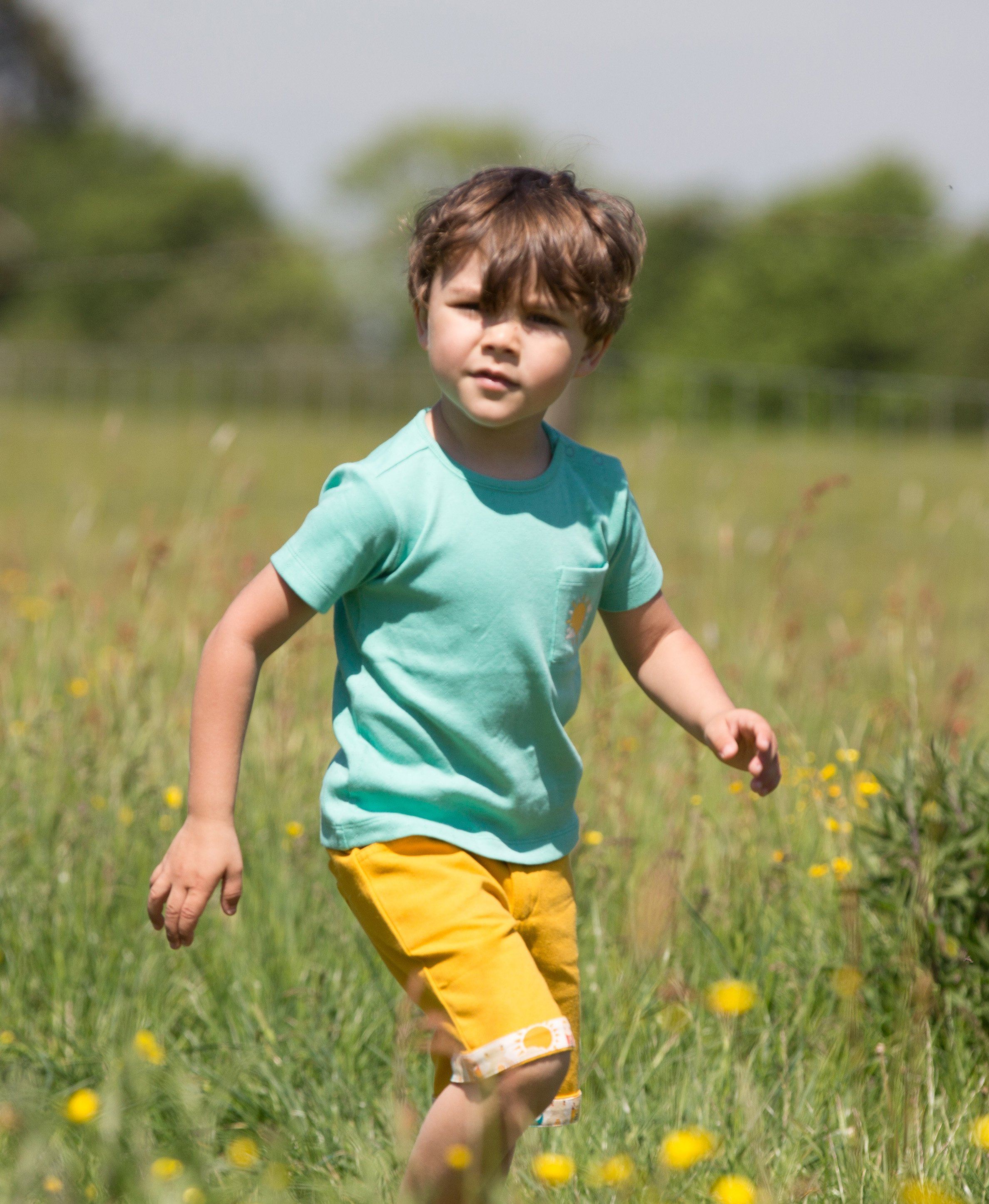 Pointelle pale turquoise tee Tops Little Green Radicals 