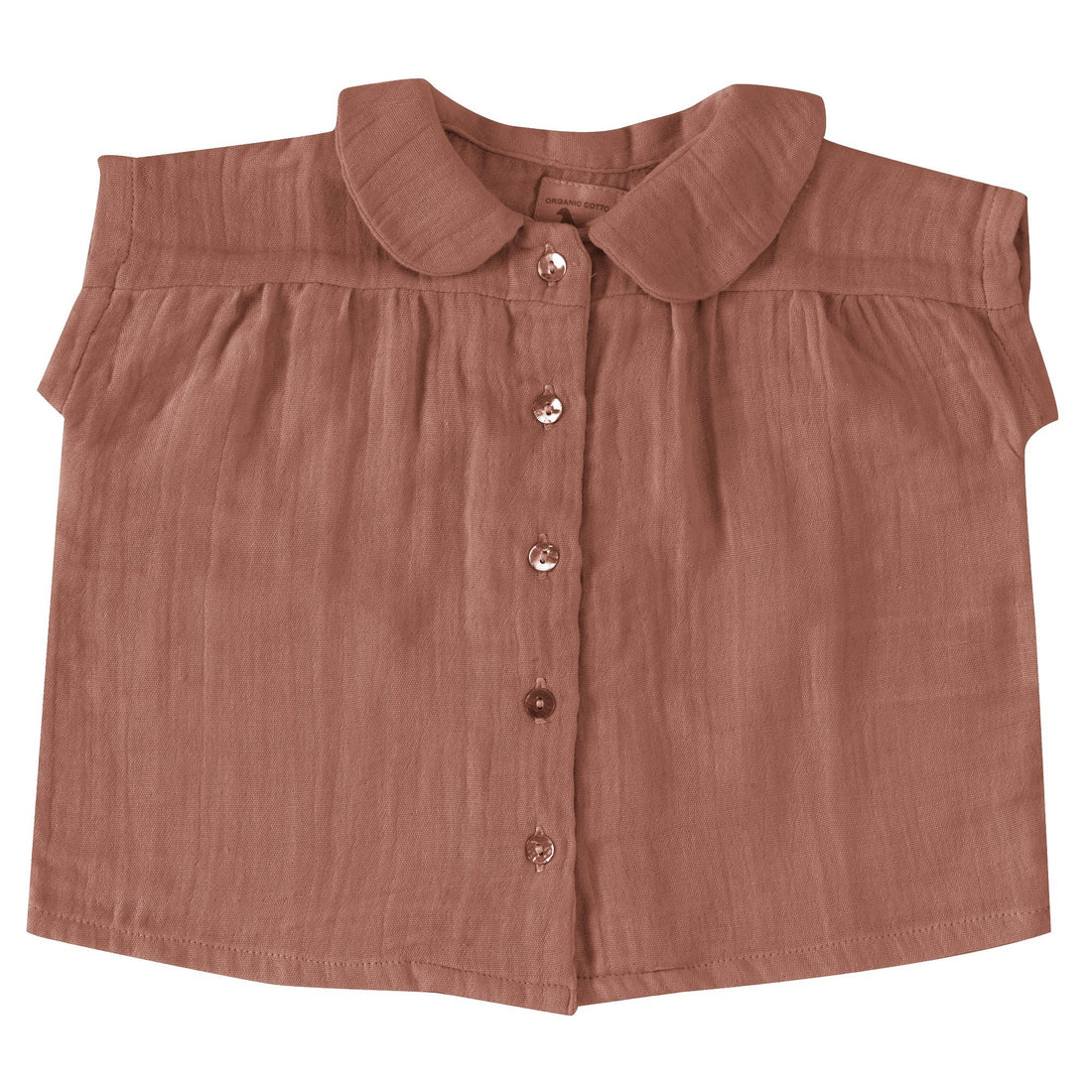 Blouse with Peter Pan collar (muslin) walnut Pigeon Tops Pigeon Organics 