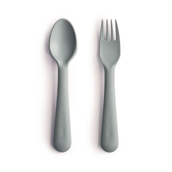 Fork and spoon set sage mushie Meal mushie 