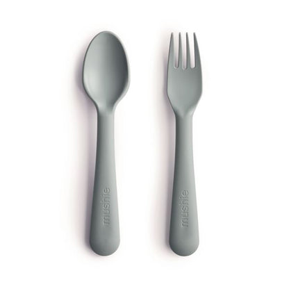 Fork and spoon set sage mushie Meal mushie 