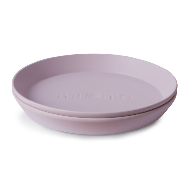 2-pack round dinnerware plates soft lilac mushie meal mushie 