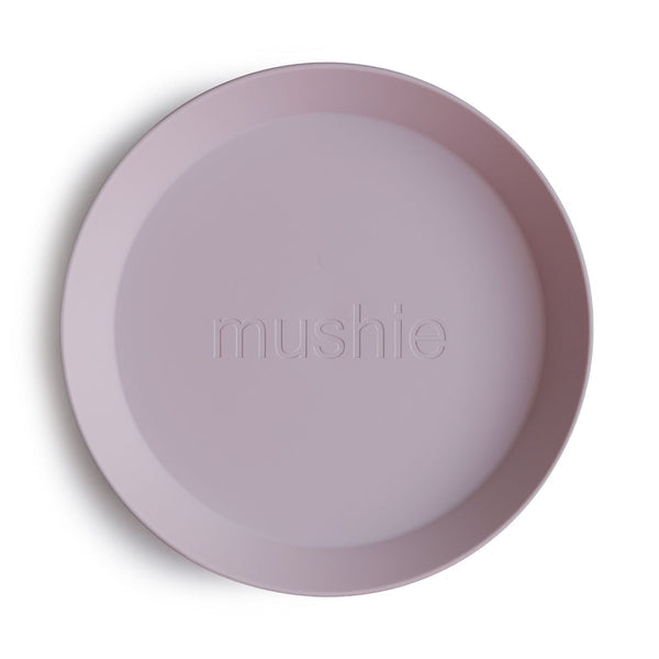 2-pack round dinnerware plates soft lilac mushie meal mushie 