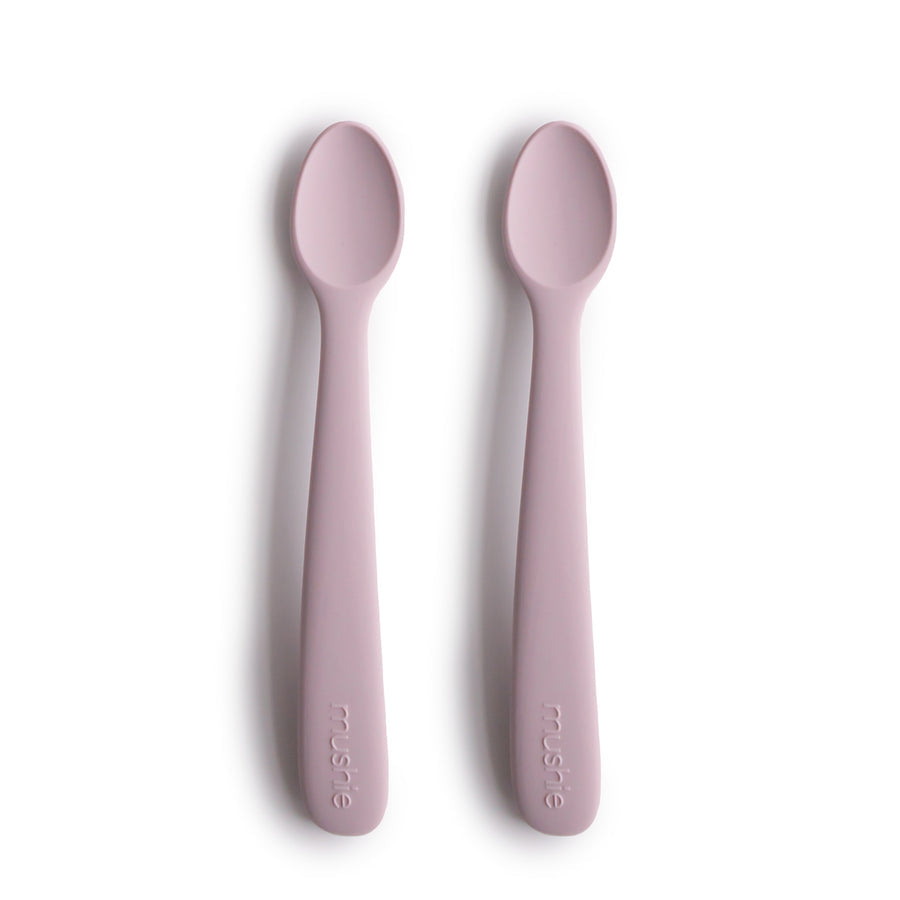 2-pack silicone feeding spoon lilac mushie Meal mushie 