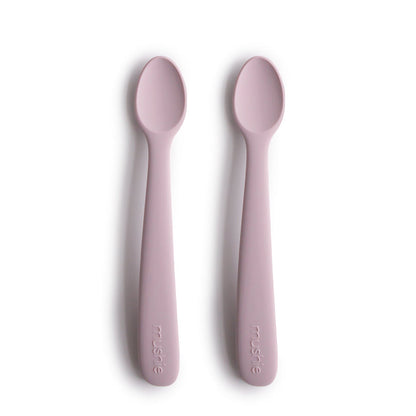 2-pack silicone feeding spoon lilac mushie Meal mushie 