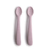 2-pack silicone feeding spoon lilac mushie Meal mushie 