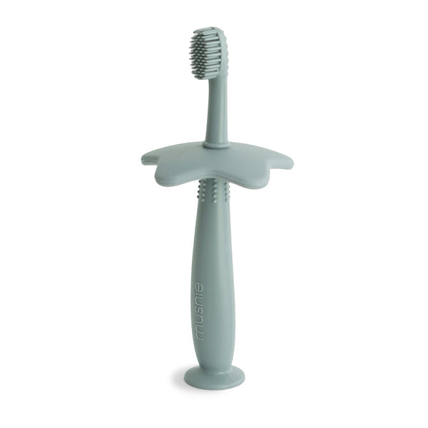 Flower training toothbrush cambridge blue mushie toothbrush mushie