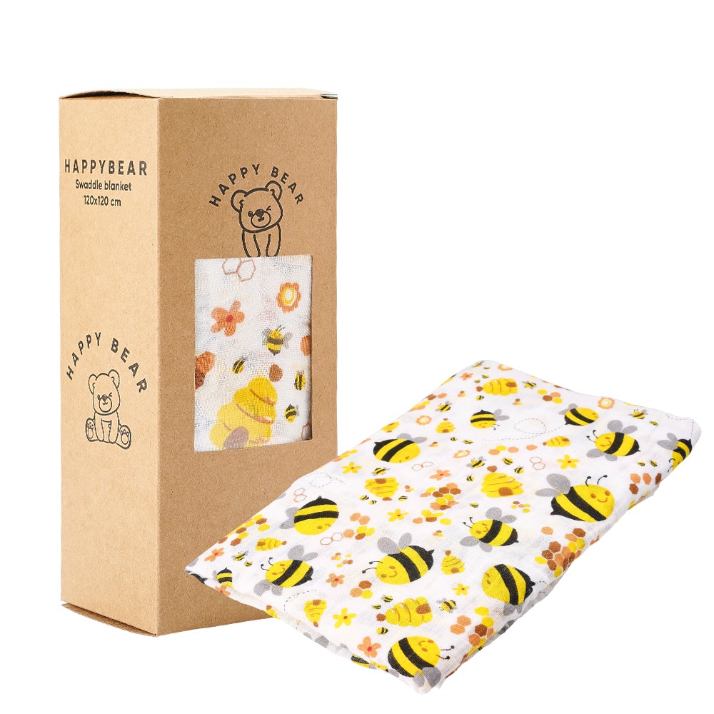 Musselina 120 cm bees Happy Bear 