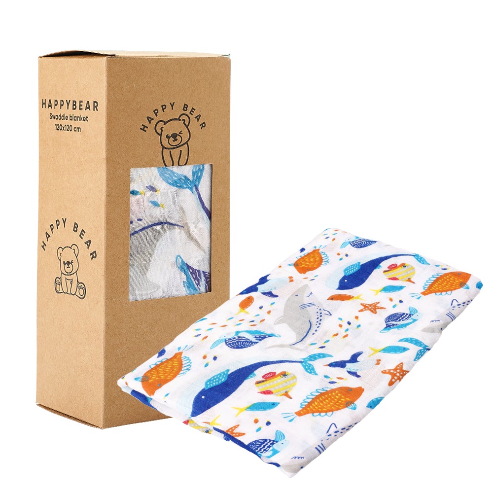 Musselina 120 cm sea animals Happy Bear 