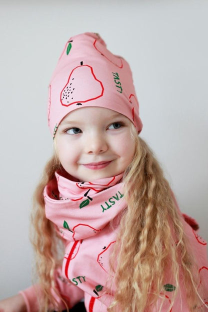 Cachecol fruits on pink Scarf Malinami 
