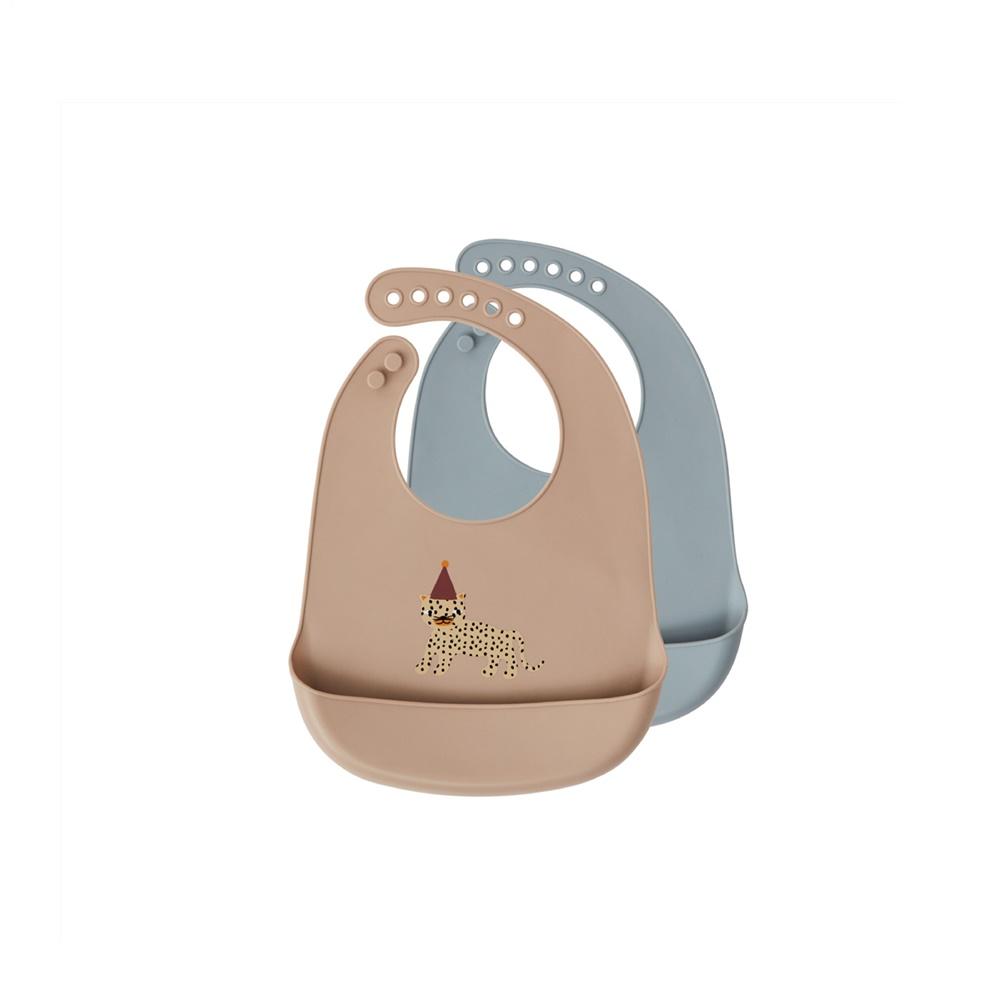 2 babetes silicone tiger/blue Bibs OYOY