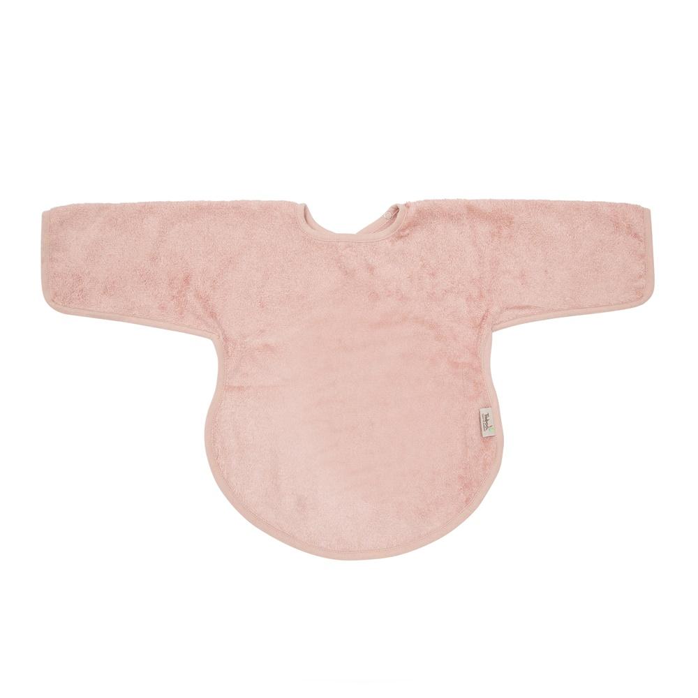 Babete de bambu com mangas misty rose Bib Timboo