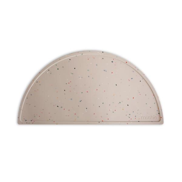 Silicone place mat vanilla confetti meal mushie 