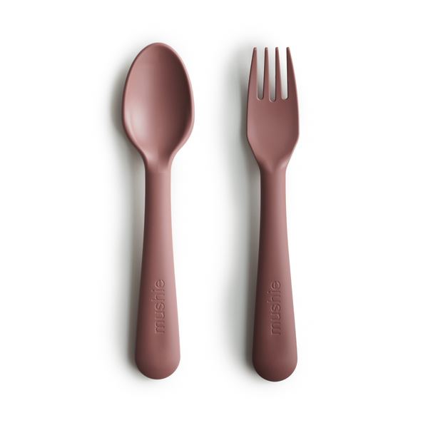 Fork and spoon set woodchuck mushie Meal mushie 