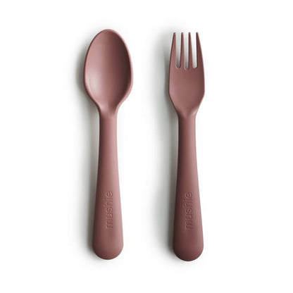 Fork and spoon set woodchuck mushie Meal mushie 