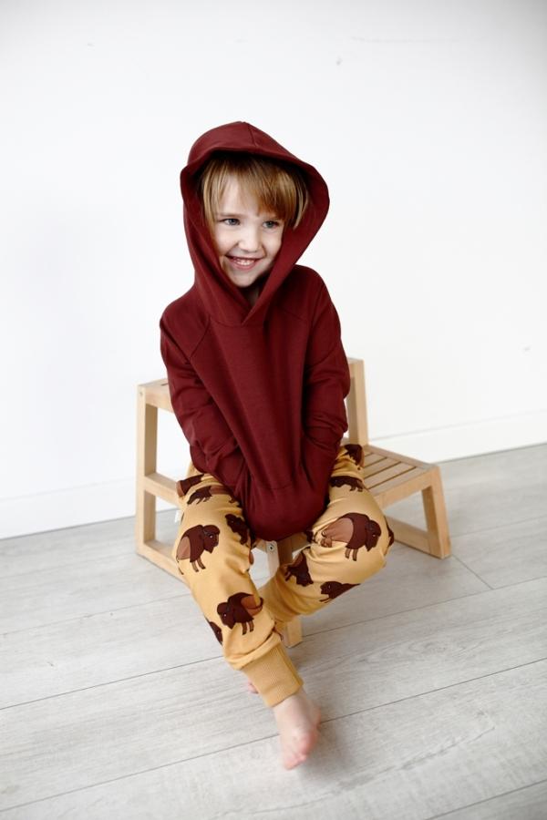 Camisola c/capuz e bolso burgundy Tops Malinami