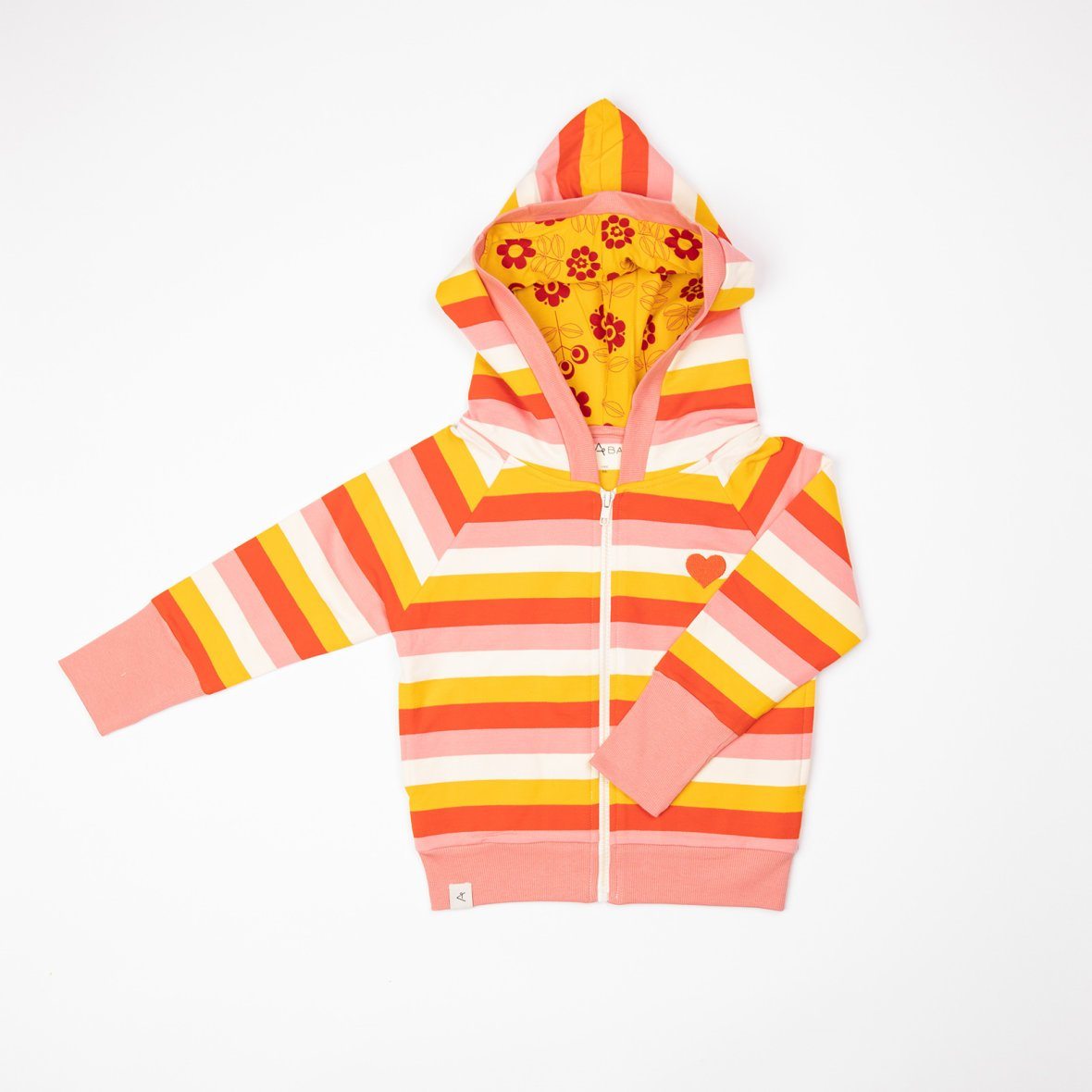 All time zipper hood strawberry ice stripes AlbaBaby Tops Alba of Denmark 