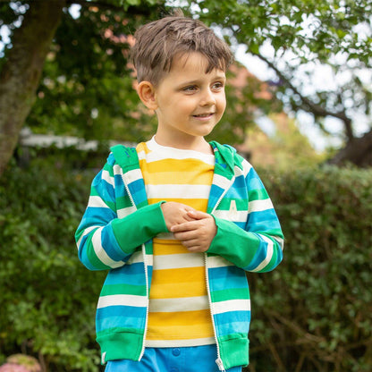 All time zipper hood jelly bean stripes AlbaBaby Tops Alba of Denmark 