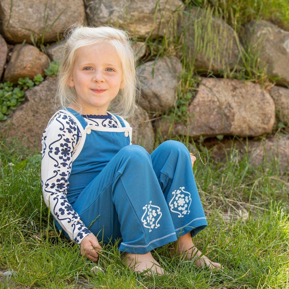 Carla crawlers vallarta blue AlbaBaby Dungarees Alba of Denmark 