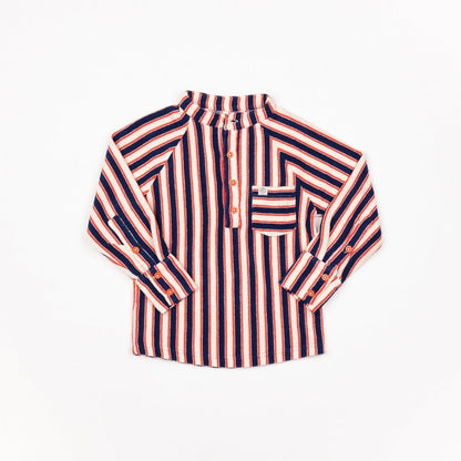 Emil blouse blueprint striped AlbaBaby Tops Alba of Denmark 