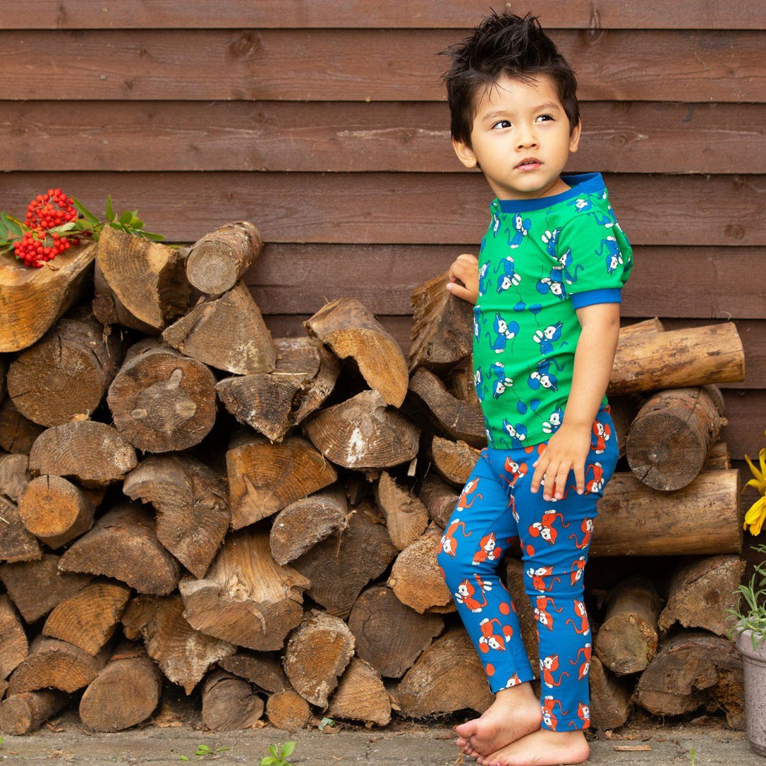 Haniella leggings snorkel bluethe cat and balloon AlbaBaby Bottoms Alba of Denmark 