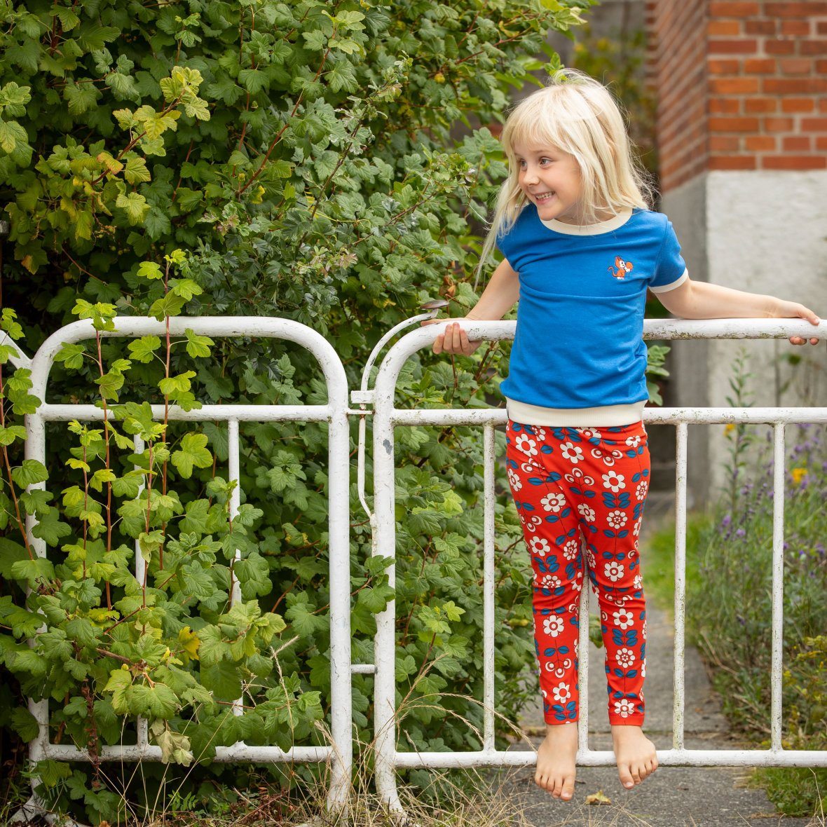 Haniella leggings spicy orange fairy tail flowers AlbaBaby Bottoms Alba of Denmark 