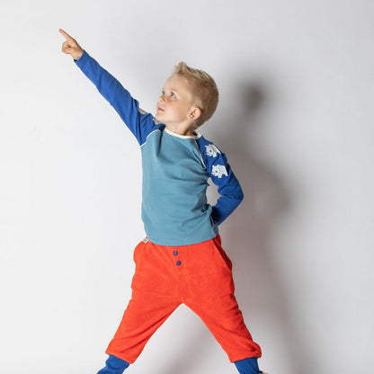 Leander blouse solidate blue AlbaBaby Tops Alba of Denmark 